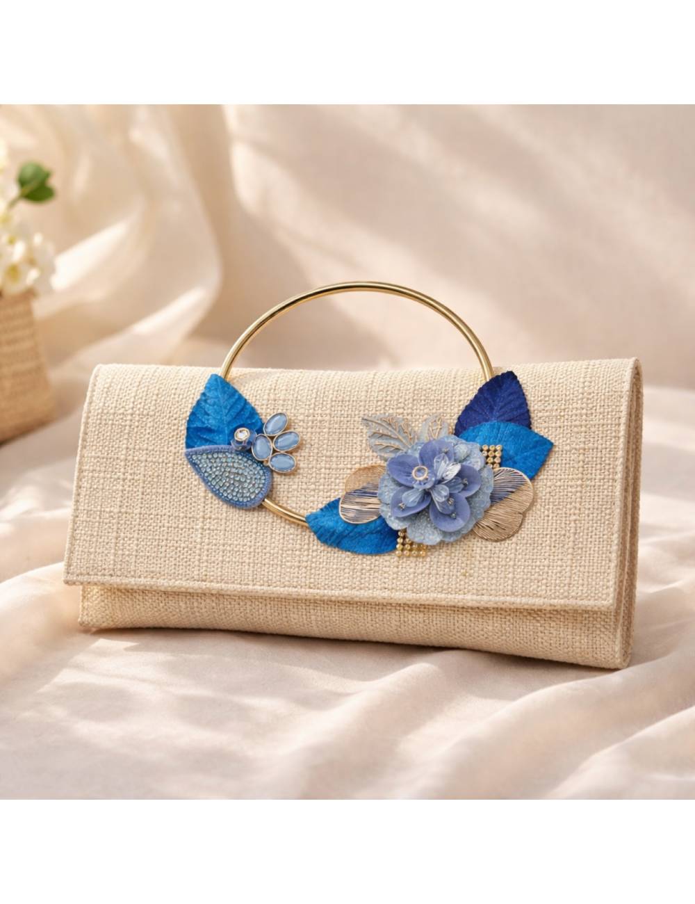 BOLSO PLUMA Y COLLAR MAR