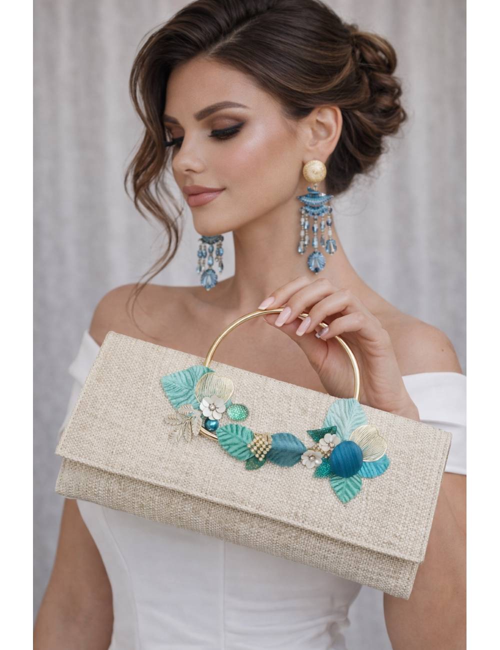 BOLSO PLUMA Y COLLAR 854