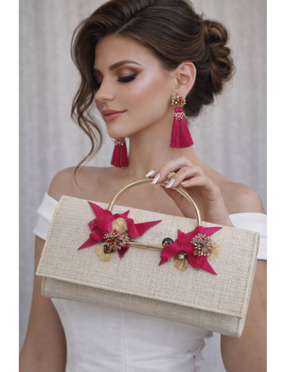 BOLSO PLUMA Y COLLAR 662