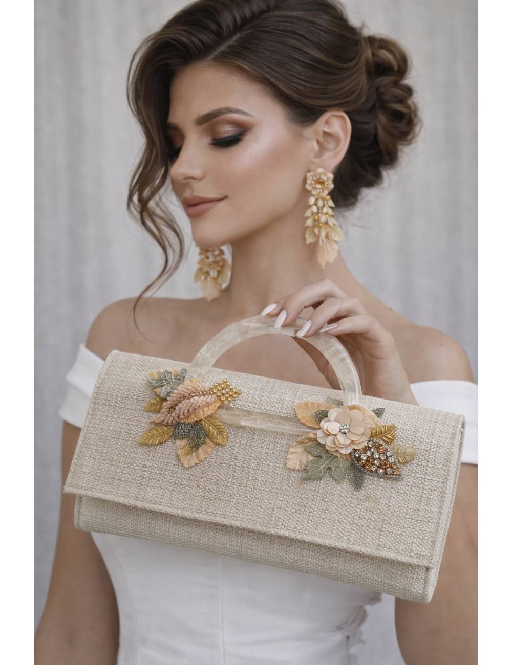 BOLSO PLUMA Y COLLAR 663