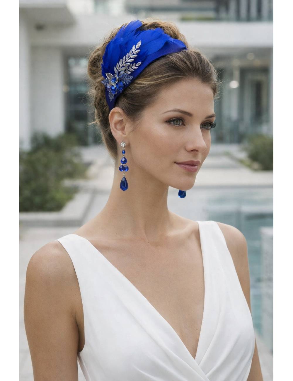 TOCADO PLUMA Y COLLAR 620