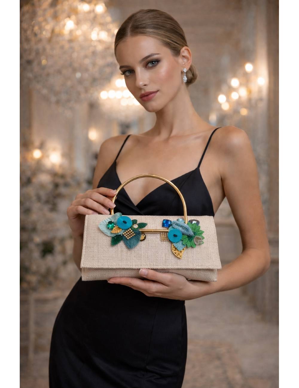 BOLSO PLUMA Y COLLAR 777