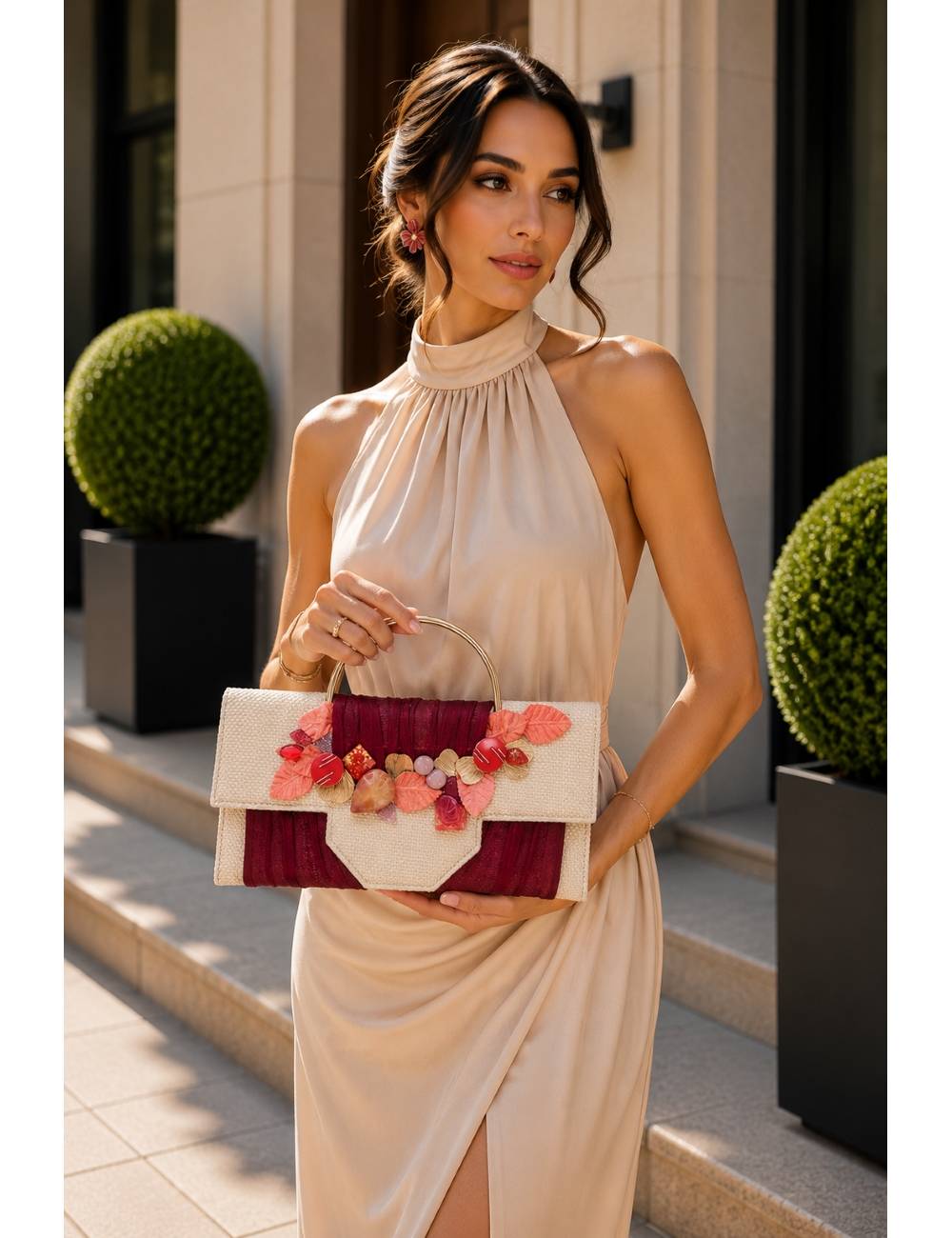 BOLSO PLUMA Y COLLAR RUBY