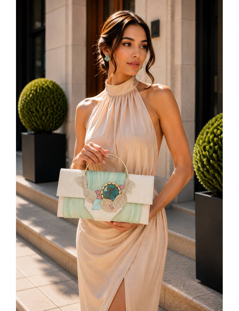BOLSO PLUMA Y COLLAR OCEAN